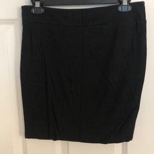 Black cotton fitted stretch mini skirt